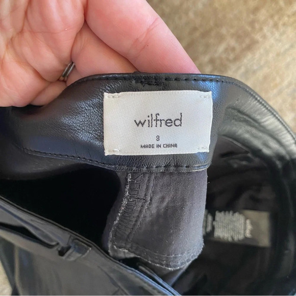 Aritzia Wilfred Black Vegan Faux Leather Pants The Melina High Waist: 8 - Picture 7 of 11